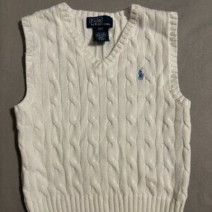 Polo Ralph Lauren White Sweater Vest Boys Size 2/2T